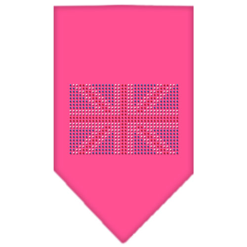 British Flag Rhinestone Bandana Bright Pink Large